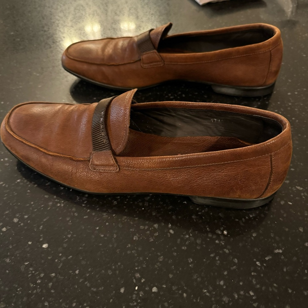 Prada Brown Pebble Leather Loafer/Slip On Men’s size 11 - Picture 6 of 9